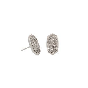 Kendra Scott Platinum Drusy Stud Earrings